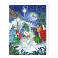 Tracks CAL029 nativity advent calendar with 24 numbered doors and stable scene