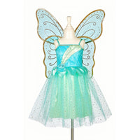 Front view of aqua Souza Camille fairy dress with wings