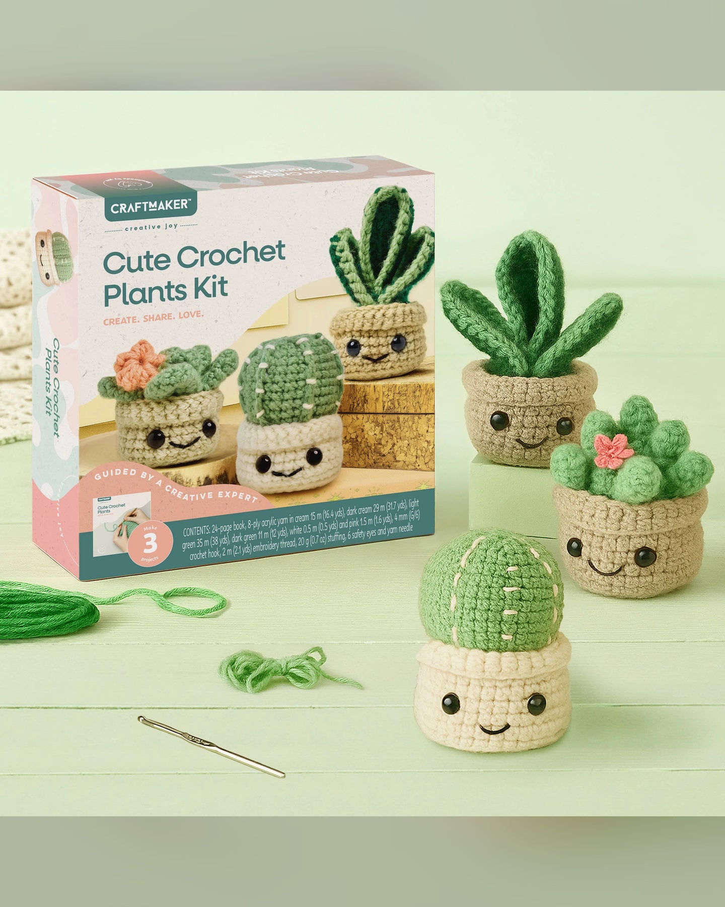 Craft Maker Cute Crochet Plants Kit-3