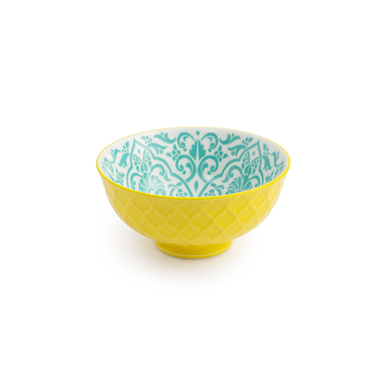 Mikasa 12 cm Nibble Bowl – Yellow & Blue Geometric