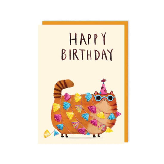 Birthday Cat Tassels - Birthday Card