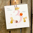 You're 3 Today Pink - 3rd Birthday Card