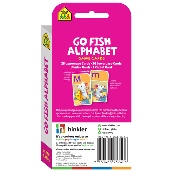 School Zone Go Fish Alphabet Game Cards