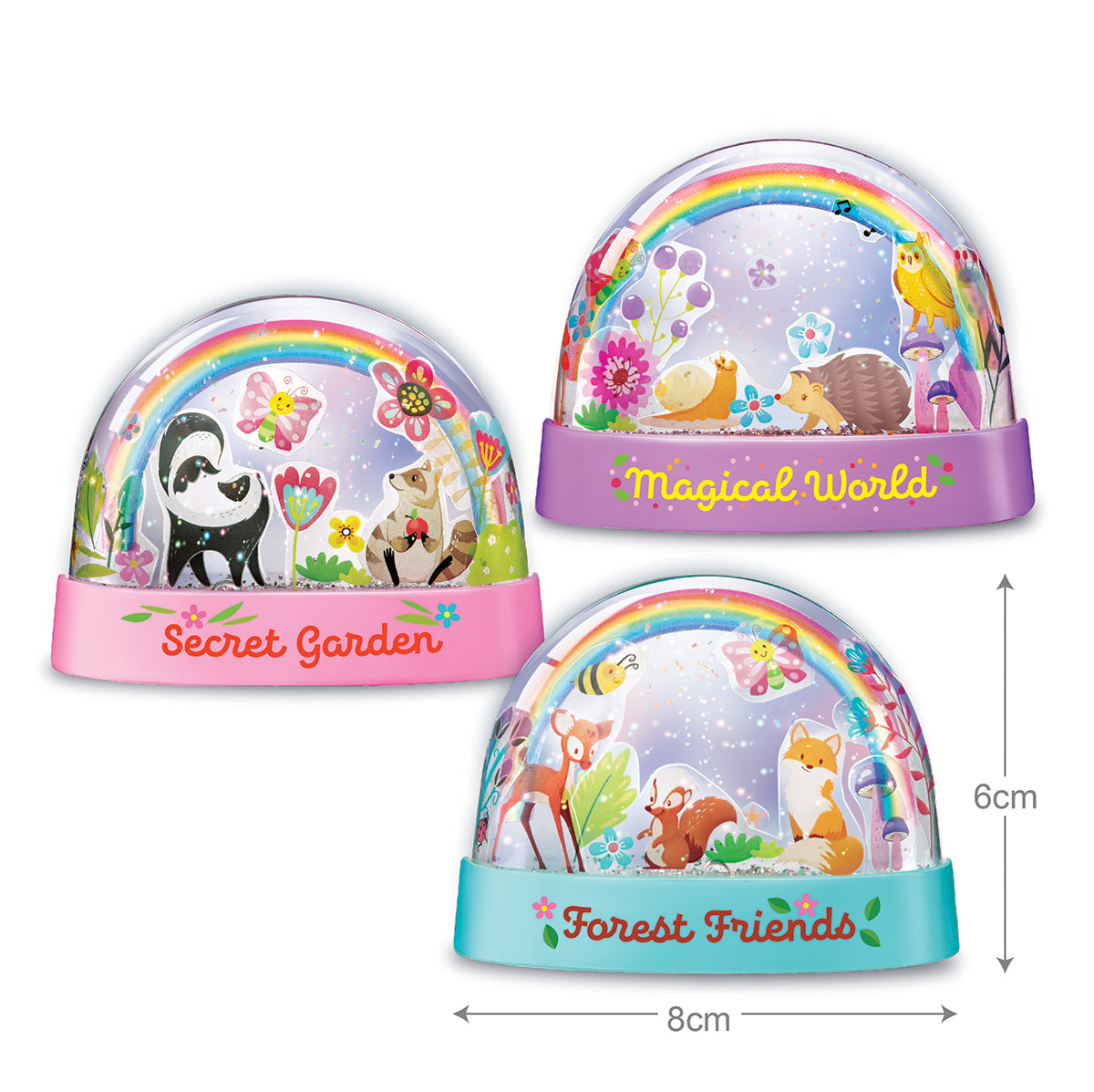 Glitter Rainbow Snow Domes