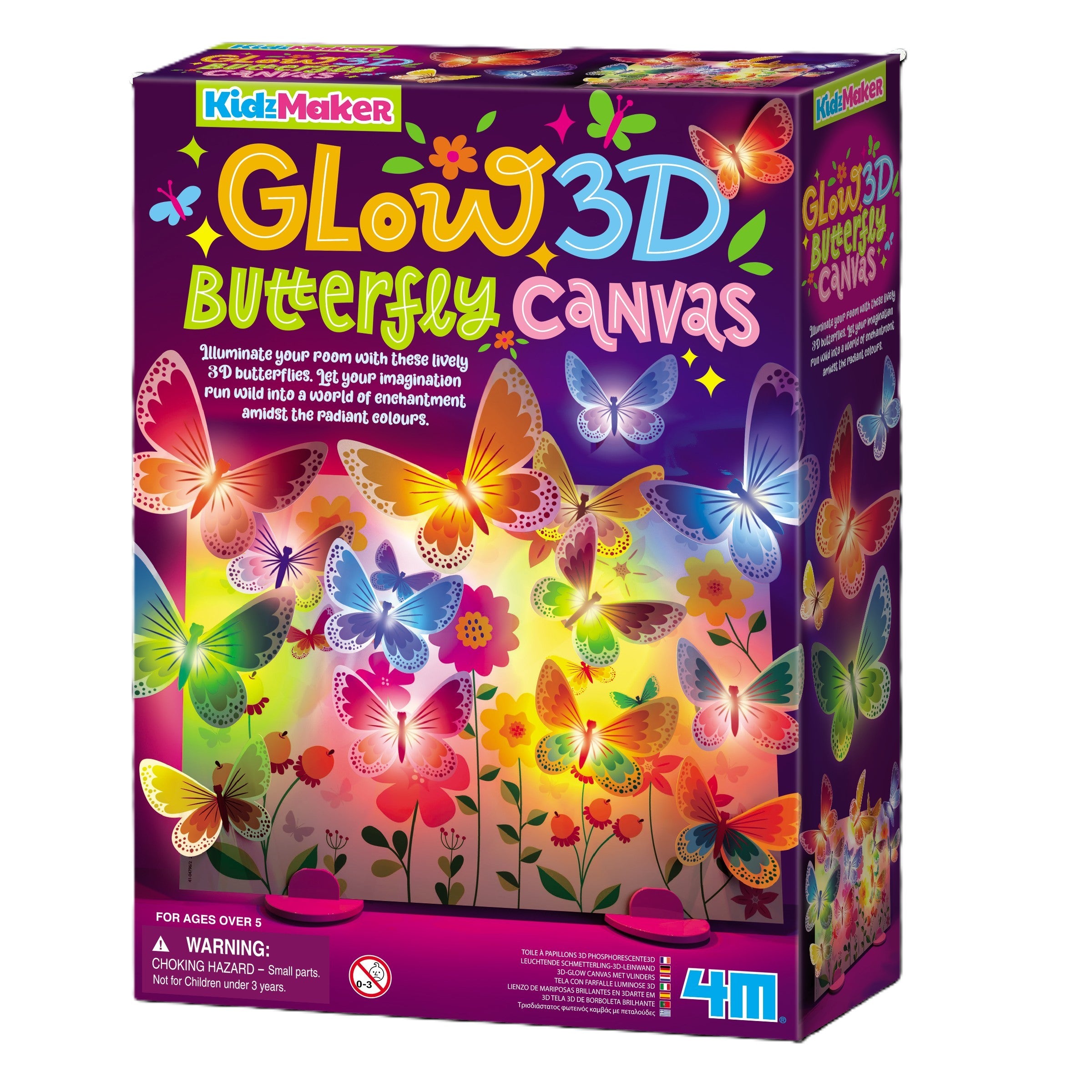 Glow 3D Butterfly Canvas
