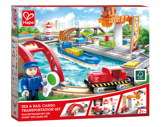 Hape Sea & Rail Cargo Transportation Set
