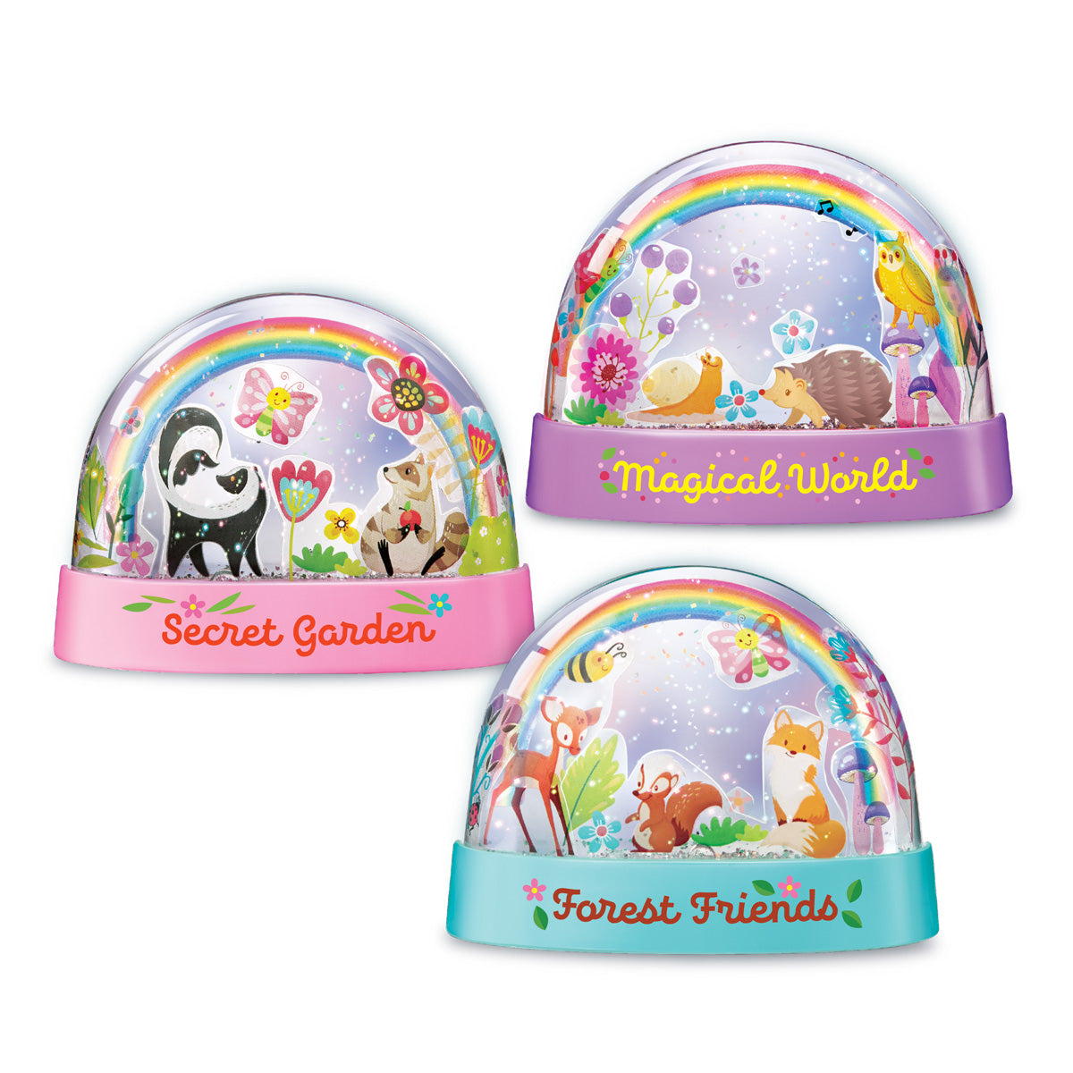 Glitter Rainbow Snow Domes