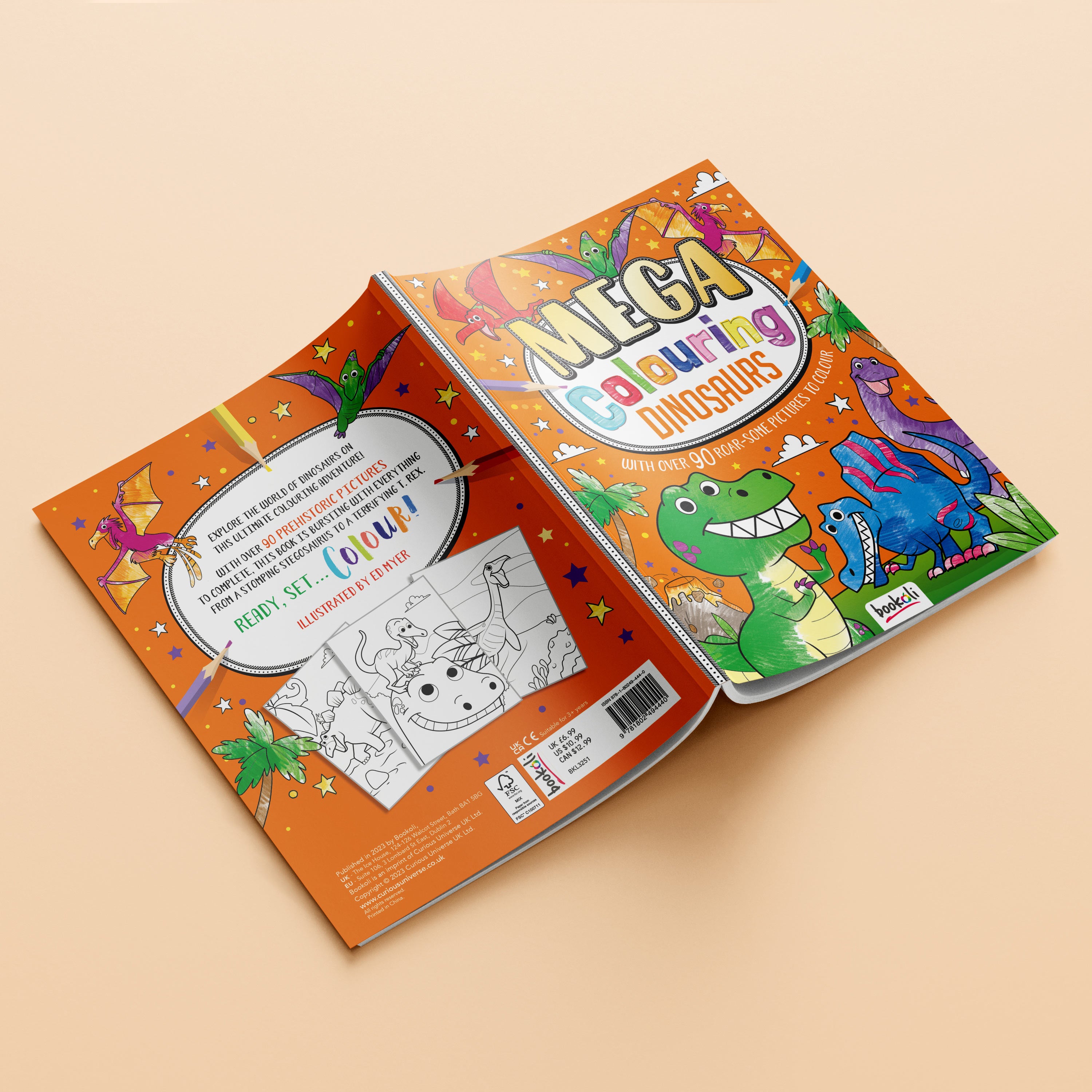 Mega Colouring Dinosaurs (2023 Ed)