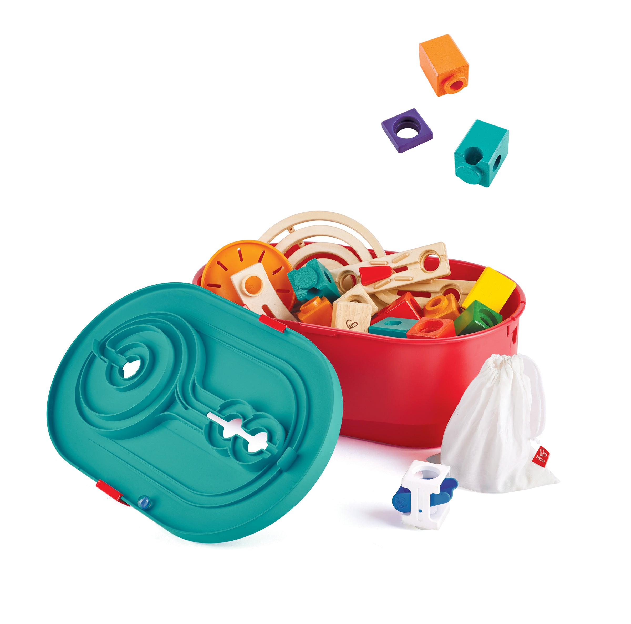hape-quadrilla-stack-track-bucket-set