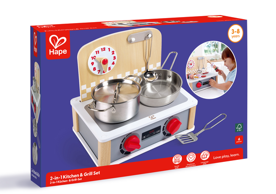 Hape 2-in-1 Kitchen & Grill Set
