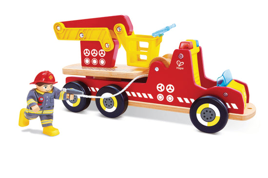 Hape Siren & Lights Toy Fire Truck
