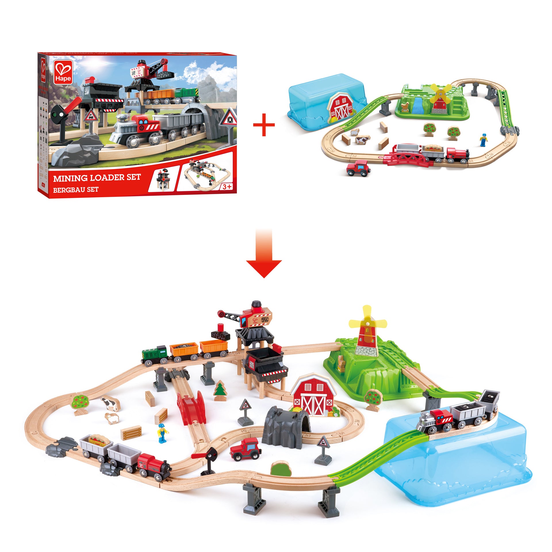 hape-countryside-train-bucket-set