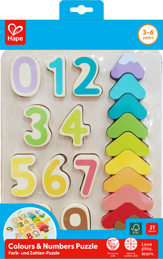 Hape Colours & Numbers Puzzle 21pc
