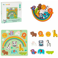 Hi Pando HP095 matching rainbow animal puzzle board and balancing pieces