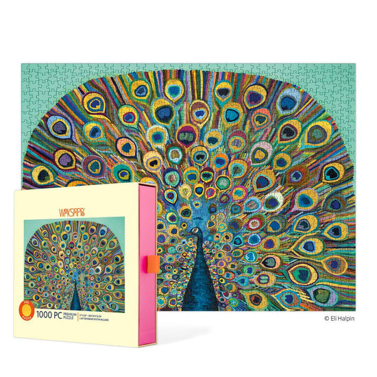 WerkShoppe - Peacock 1000 Pce - Premium Gold Foil Puzzle