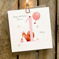 Ginger Betty - You're 1 Today Pink - 1st Birthday Card