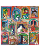 eeBoo 1000pc Puzzle: Cats in Windows Adult Jigsaws