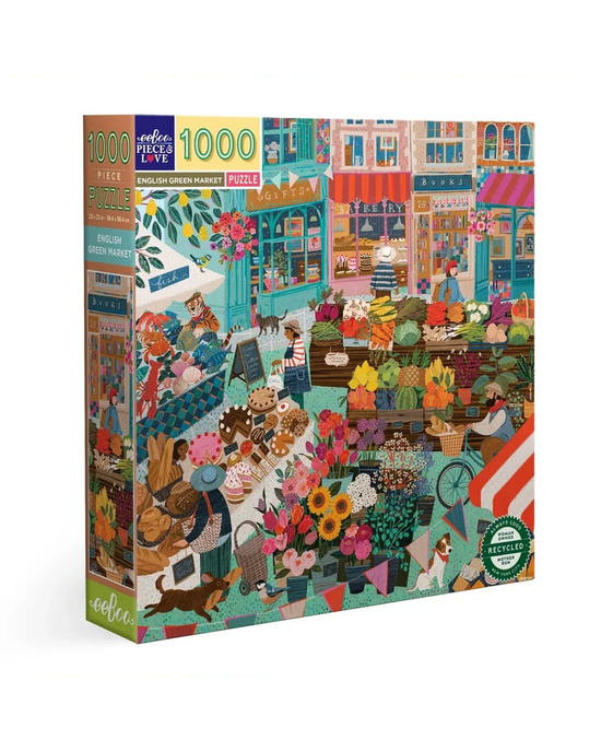 eeBoo English Green Market 1000-Piece Jigsaw Puzzle