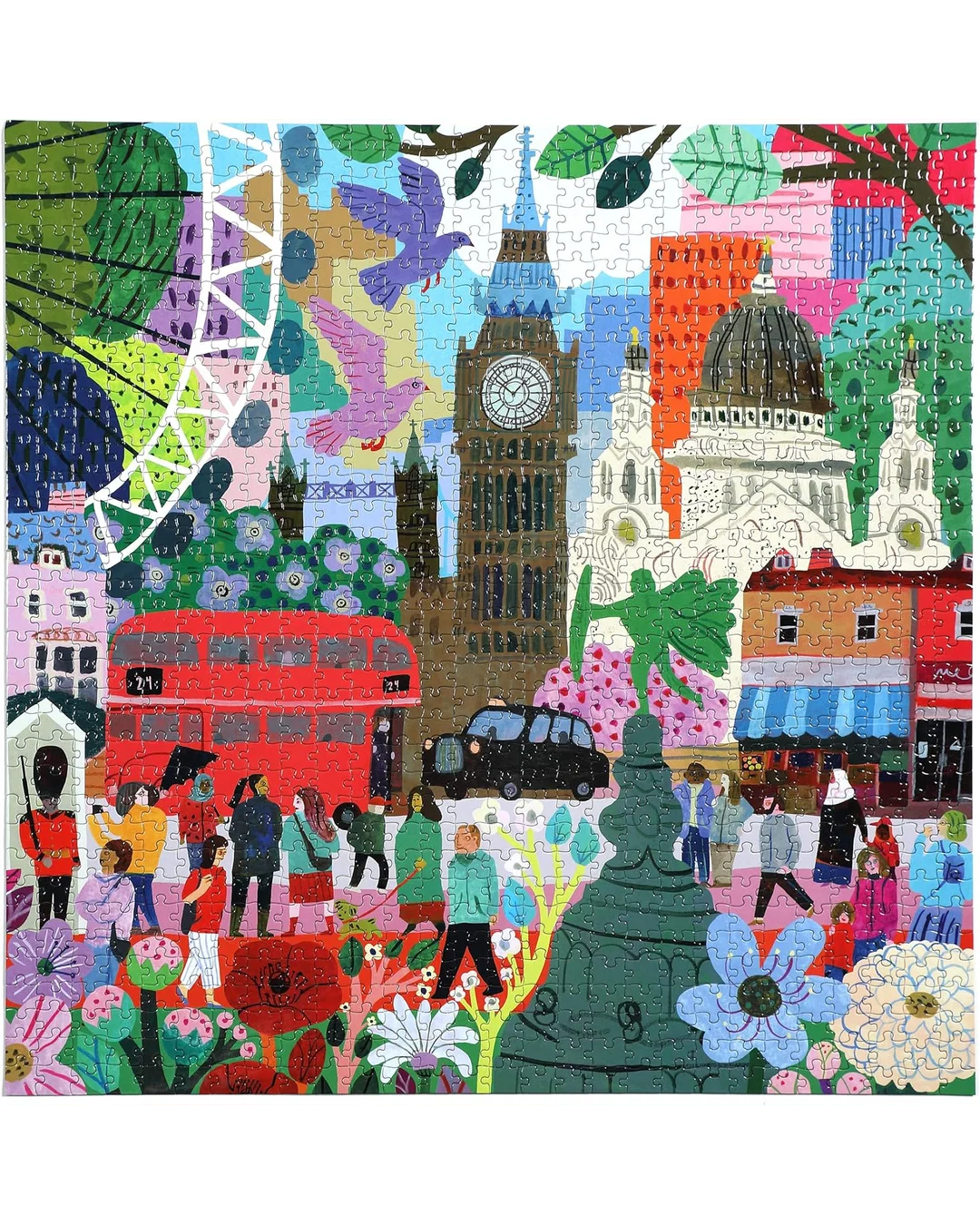 eeBoo 1000pc Puzzle: London Life Adult Jigsaws