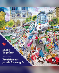 eeBoo 1000pc Puzzle: Paris Bookseller Adult Jigsaws