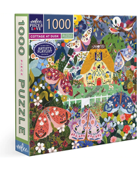 eeBoo 1000pc Puzzle Cottage at Dusk Square Adult Jigsaws