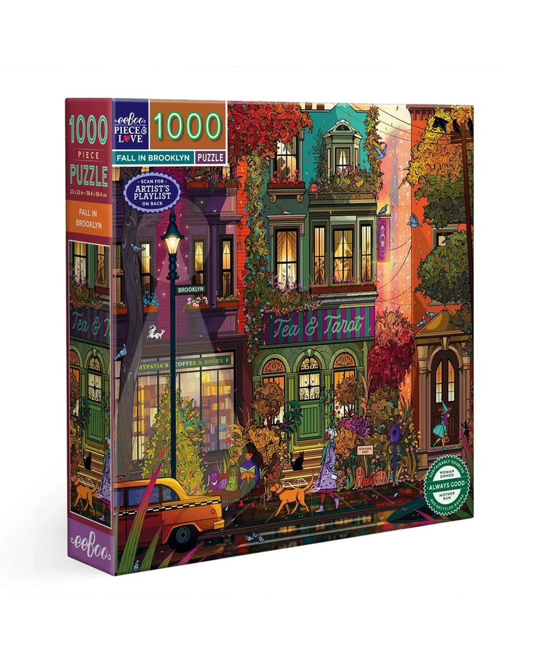 eeBoo Fall in Brooklyn 1000-Piece Jigsaw Puzzle adult jigsaw puzzle