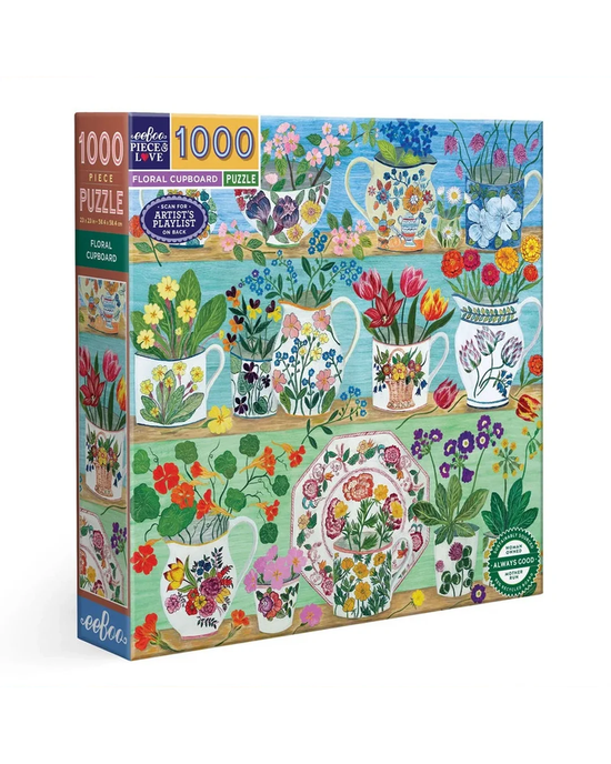 eeBoo Floral Cupboard 1000-Piece Jigsaw Puzzle