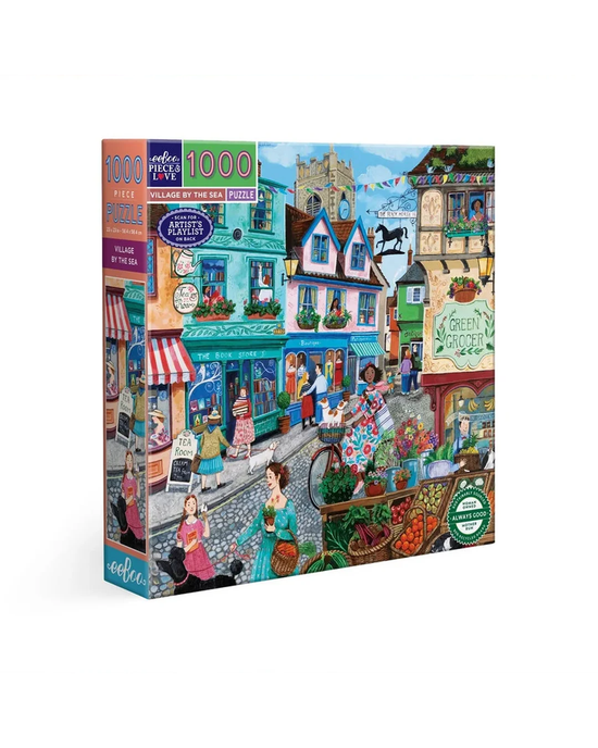 eeBoo Village by the Sea 1000-Piece Jigsaw Puzzle