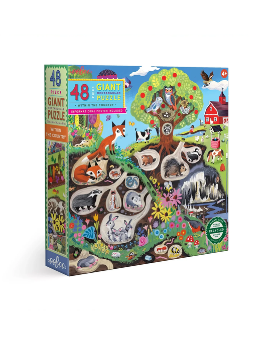 eeBoo Within the Country 48-Piece Giant Puzzle