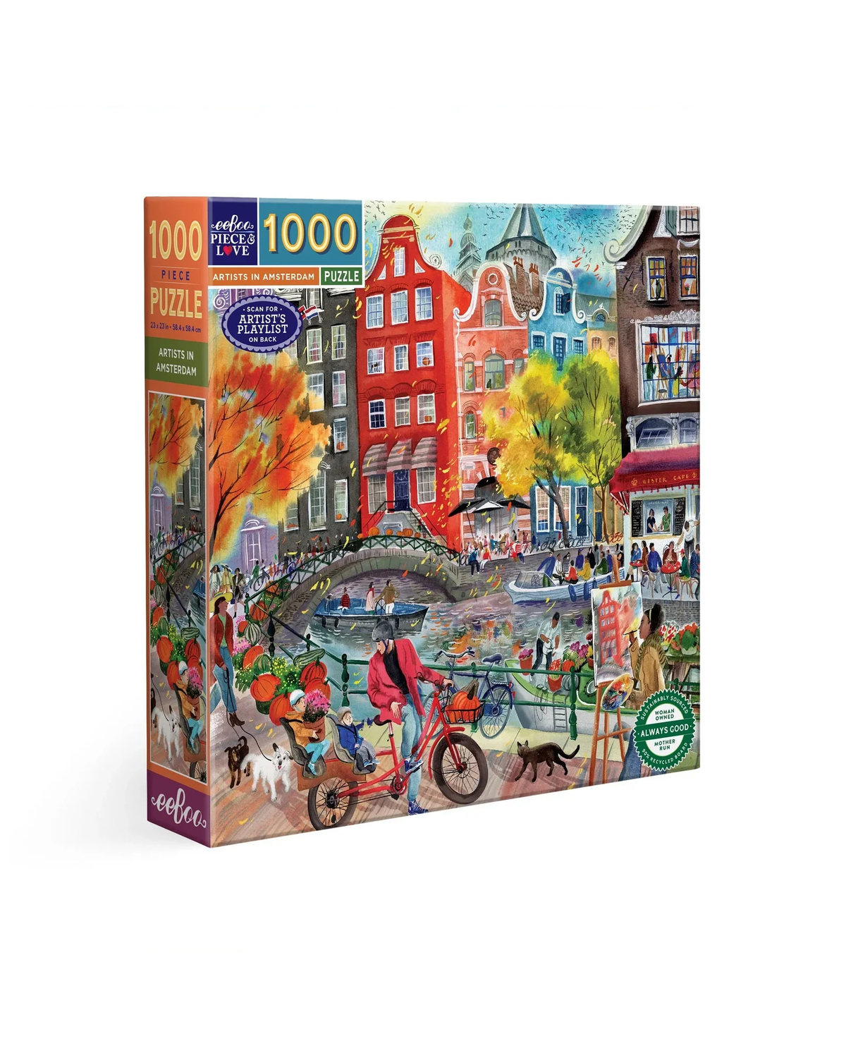 eeBoo Artists In Amsterdamn 1000-Piece Jigsaw Puzzle Adult Jigsaws