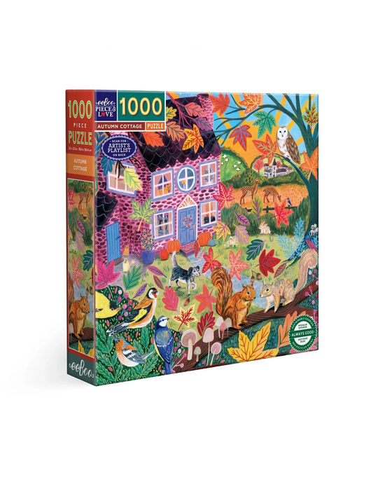 eeBoo Autumn Cottage 1000-Piece Jigsaw Puzzle