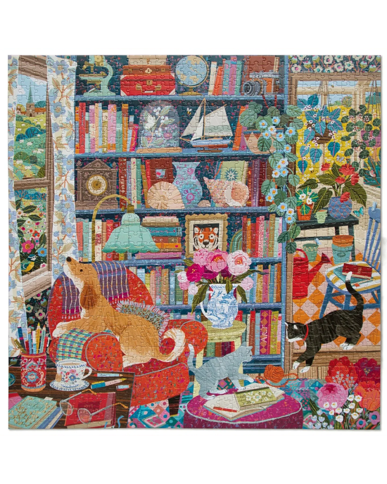 eeBoo English Cottage Library 1000-Piece Jigsaw Puzzle