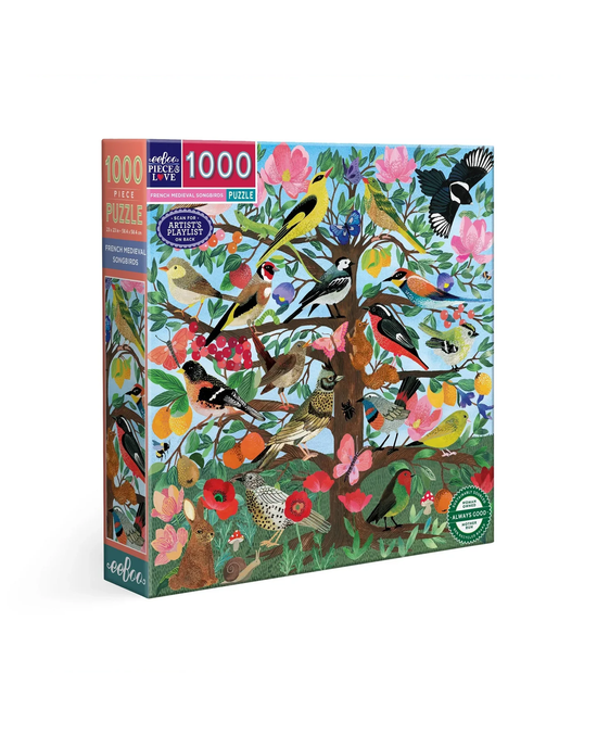 eeBoo French Medieval Songbirds 1000-Piece Jigsaw Puzzle