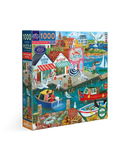 eeBoo New England Wharf 1000-Piece Jigsaw Puzzle Adult Jigsaws