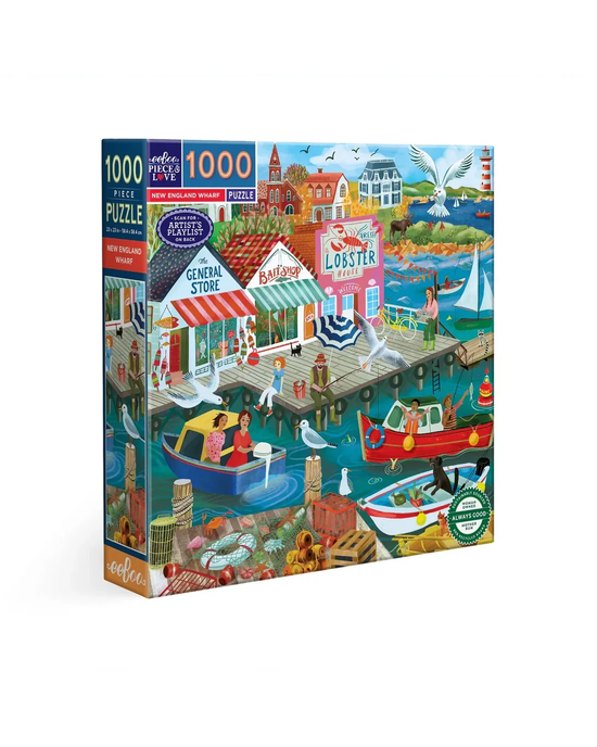eeBoo New England Wharf 1000-Piece Jigsaw Puzzle