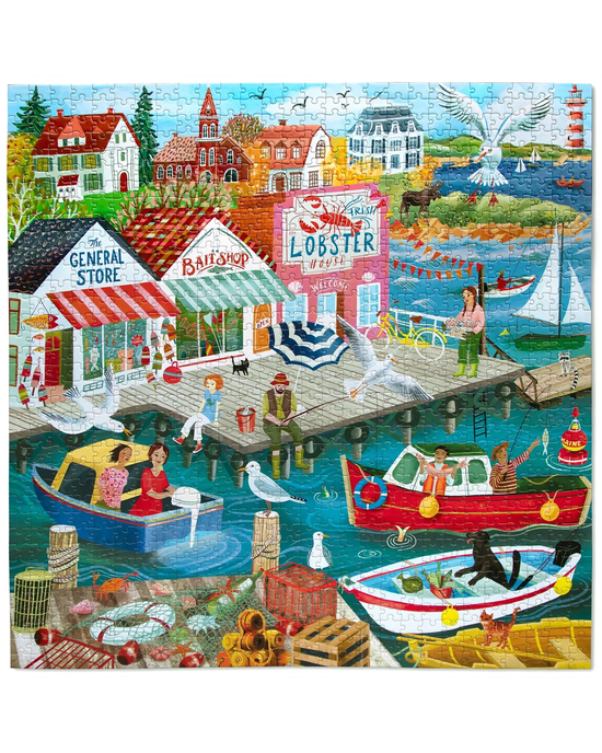 eeBoo New England Wharf 1000-Piece Jigsaw Puzzle