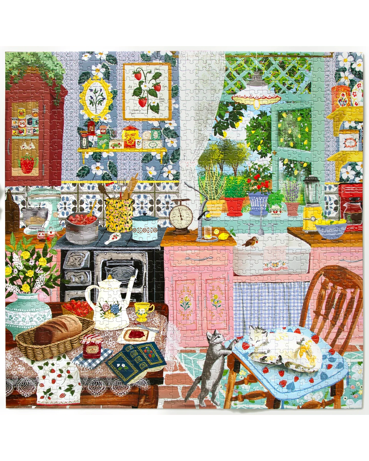 eeBoo Strawberry Kitchen 1000-Piece Jigsaw Puzzle Adult Jigsaws
