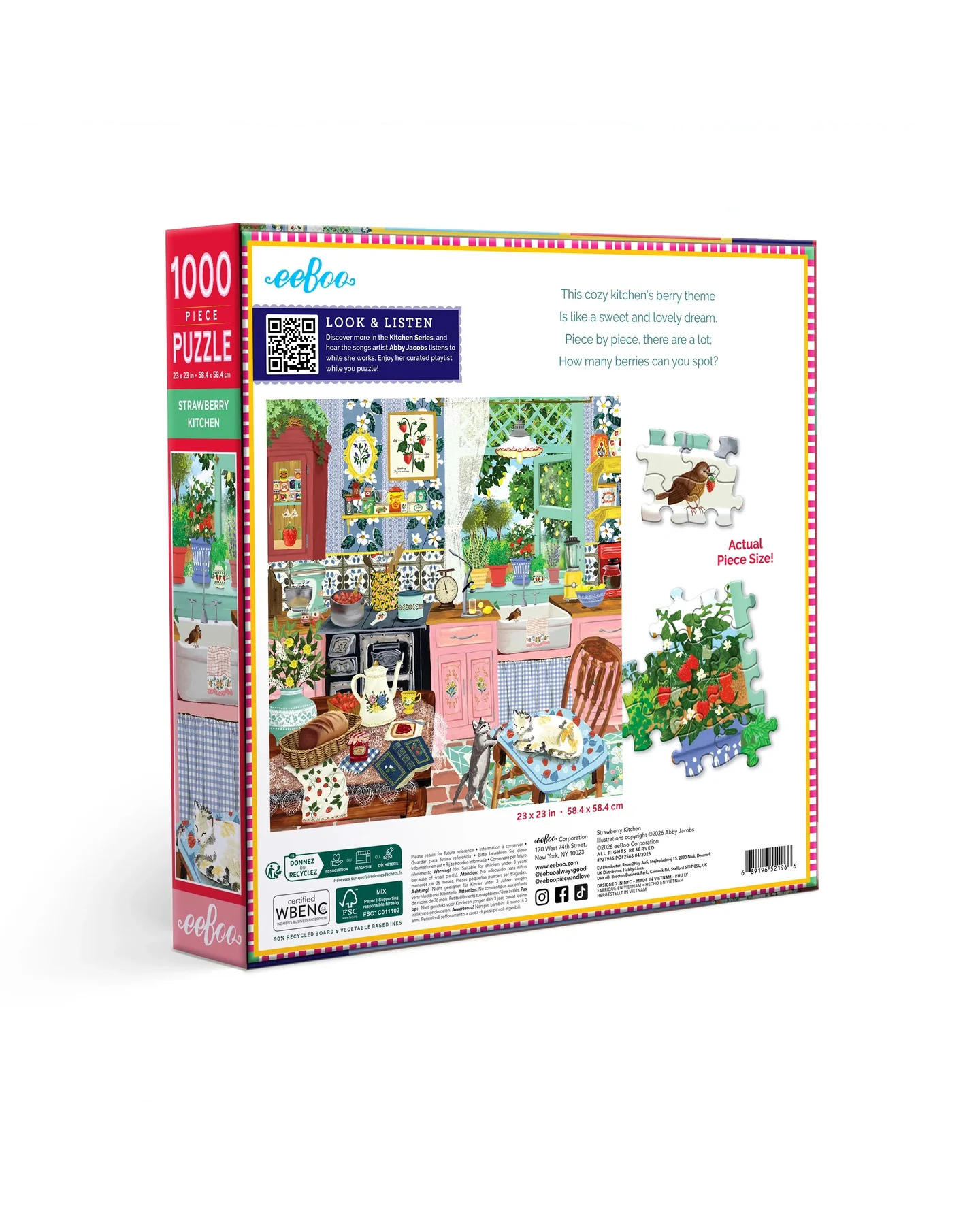 eeBoo Strawberry Kitchen 1000-Piece Jigsaw Puzzle Adult Jigsaws