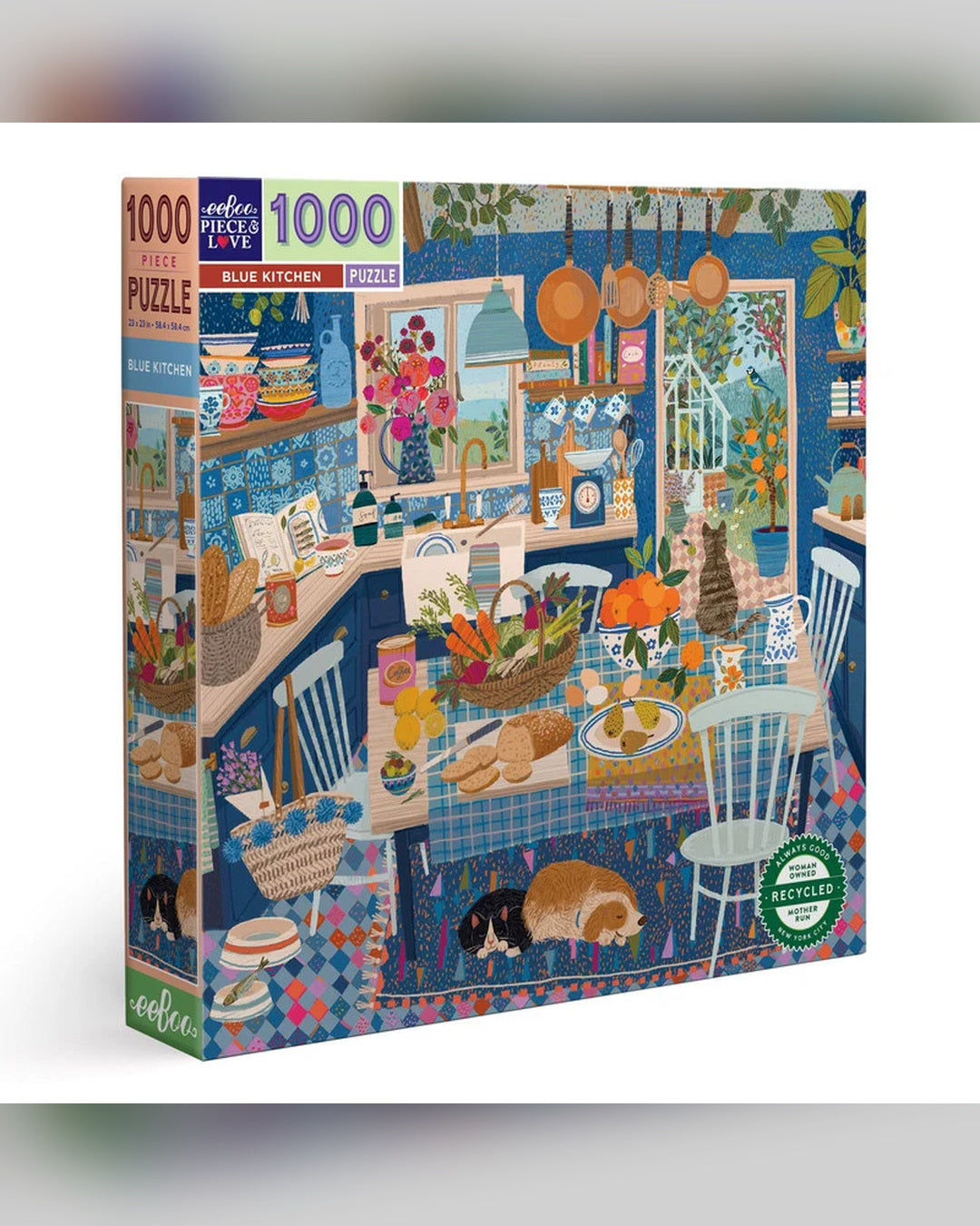 eeBoo 1000pc Puzzle: Blue Kitchen