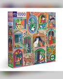 eeBoo 1000pc Puzzle: Cats in Windows