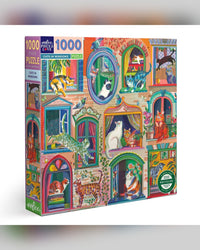 eeBoo 1000pc Puzzle: Cats in Windows