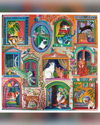 eeBoo 1000pc Puzzle: Cats in Windows