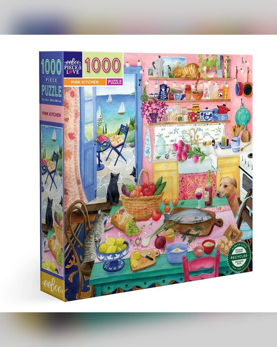 eeBoo 1000pc Puzzle: Pink Kitchen