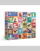 eeBoo 36pc Giant Puzzle My Farm Alphabet