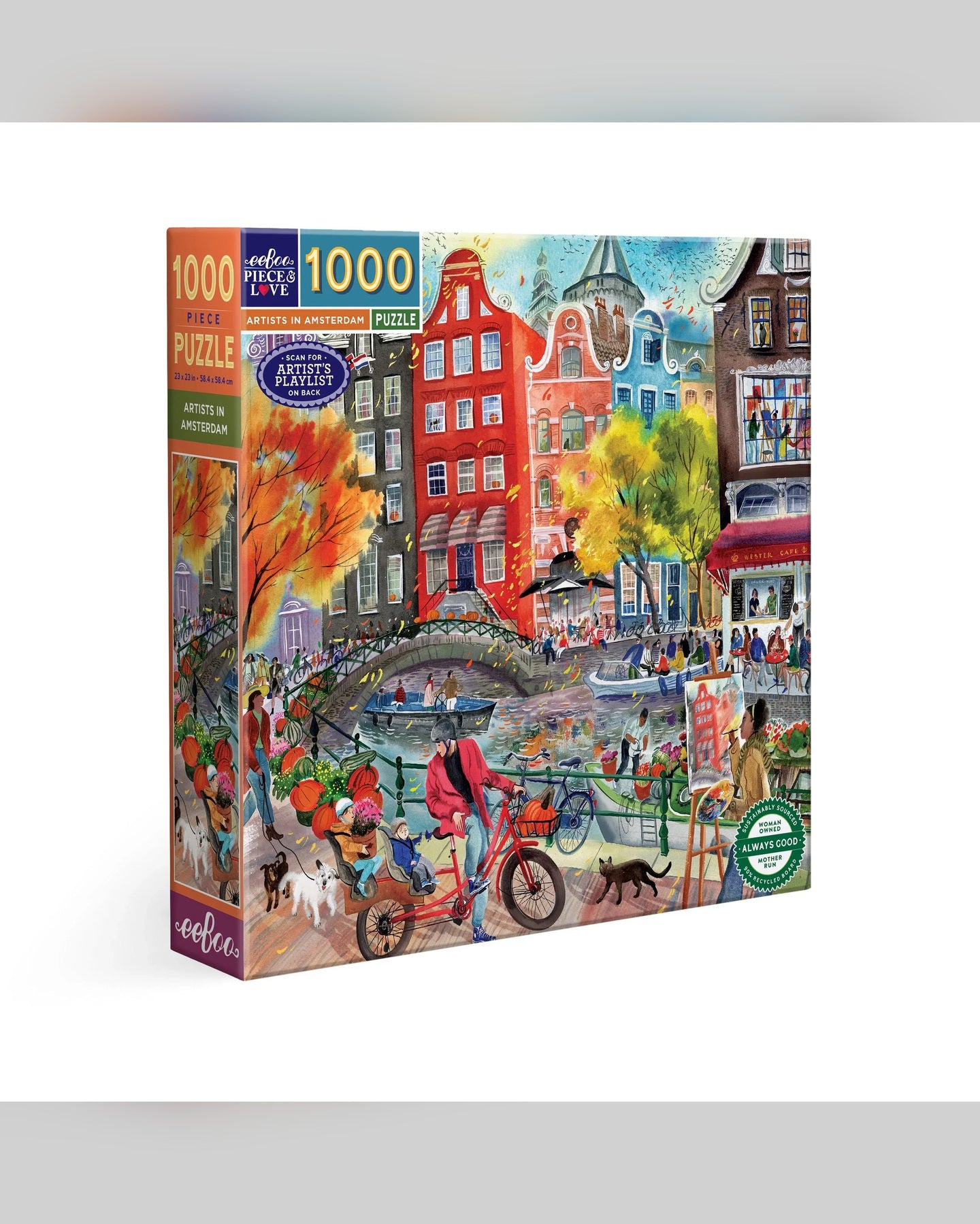 eeBoo Artists In Amsterdamn 1000-Piece Jigsaw Puzzle