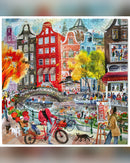 eeBoo Artists In Amsterdamn 1000-Piece Jigsaw Puzzle