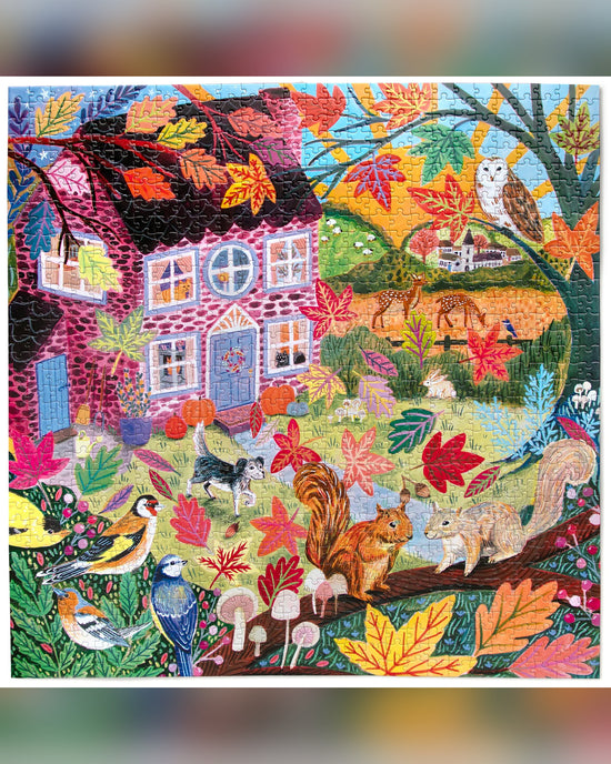 eeBoo Autumn Cottage 1000-Piece Jigsaw Puzzle