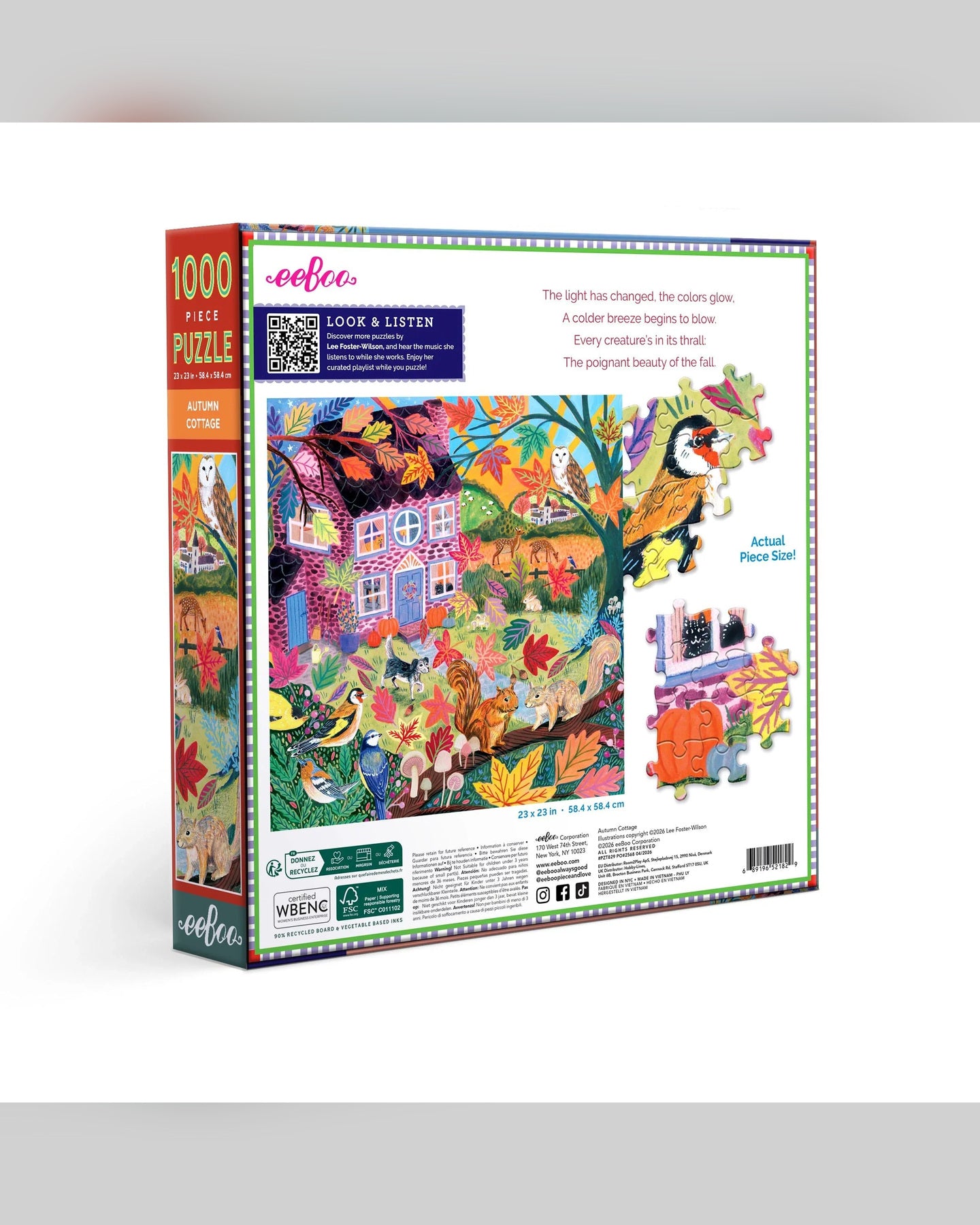 eeBoo Autumn Cottage 1000-Piece Jigsaw Puzzle