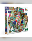 eeBoo Collecting Nature 500-Piece Round Jigsaw Puzzle