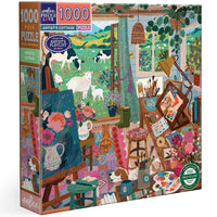 eeBoo Artist's Cottage 1000-Piece Jigsaw Puzzle